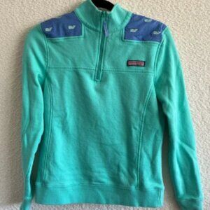 Vineyard Vines Women’s Whale Pullover Sweatshirt Quarter Zip 100% Cotton Size XS